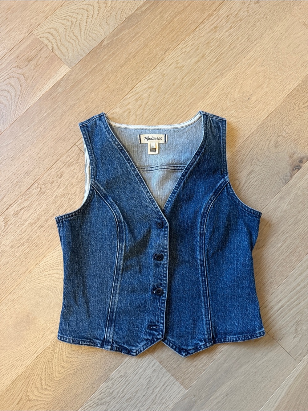Madewell Women’s Dark Blue Denim Vest